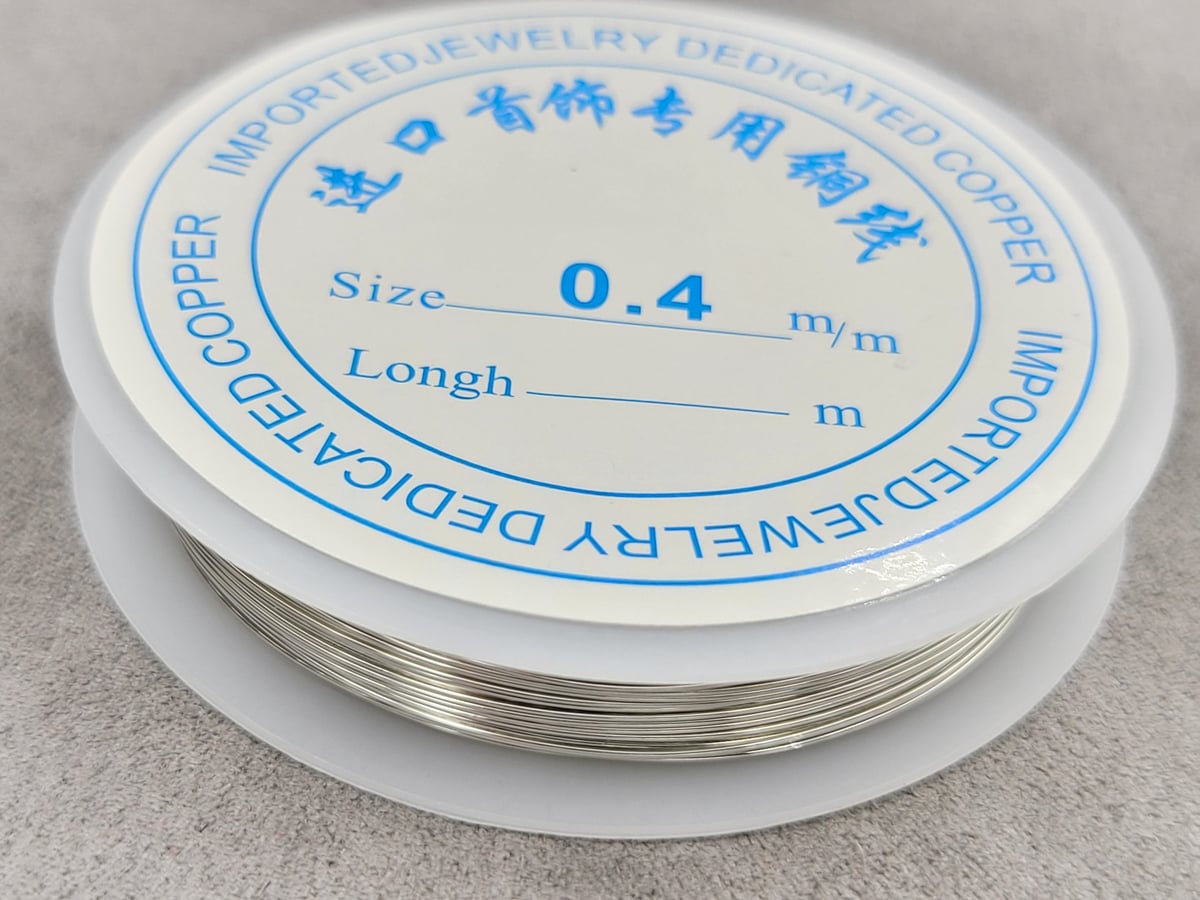 Дріт 0,4 мм 15 м колір світла сталь 1 шт ( гиппоаллергенный сплав)