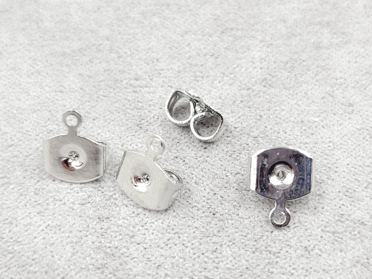 Заглушки для сережек 5*7 мм 5 пар (гиппоаллергенный сплав)