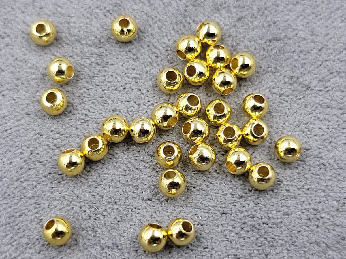 Кулі 3 мм 100 шт. колір лимоне золото (гіпоалергений сплав)