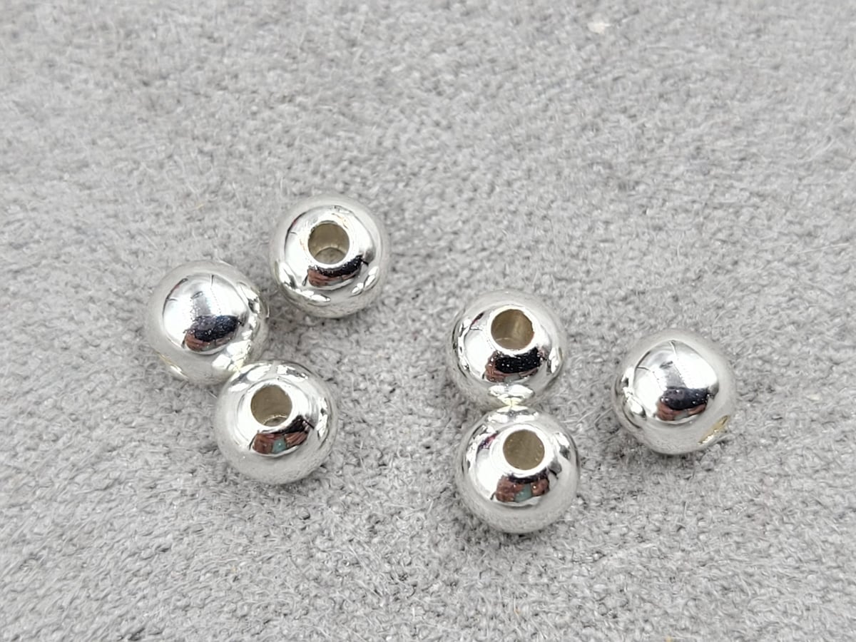 Бусини куля 5 мм 50 штук колір срібло (гіпоалергений сплав)