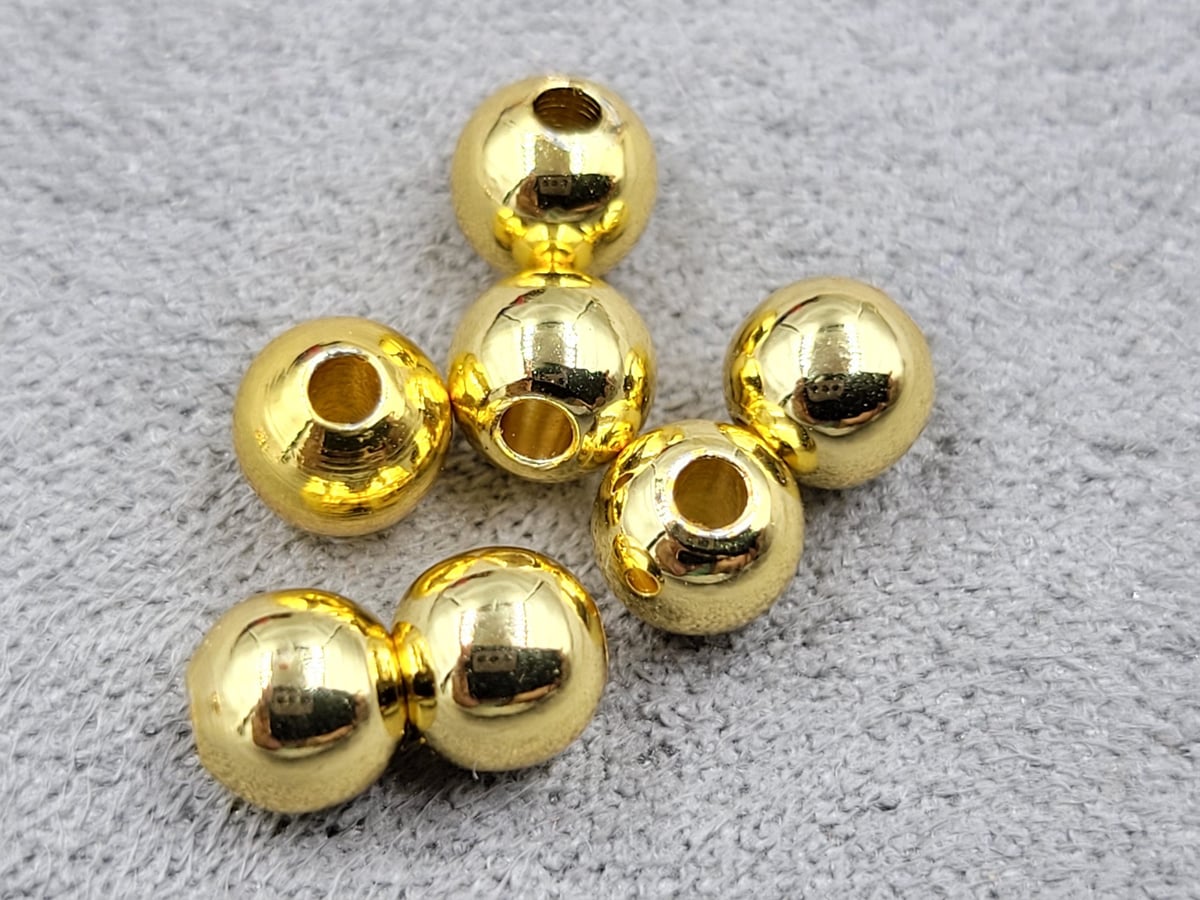 Бусини куля 5 мм 50 штук колір лимоне золото (гіпоалергений сплав)