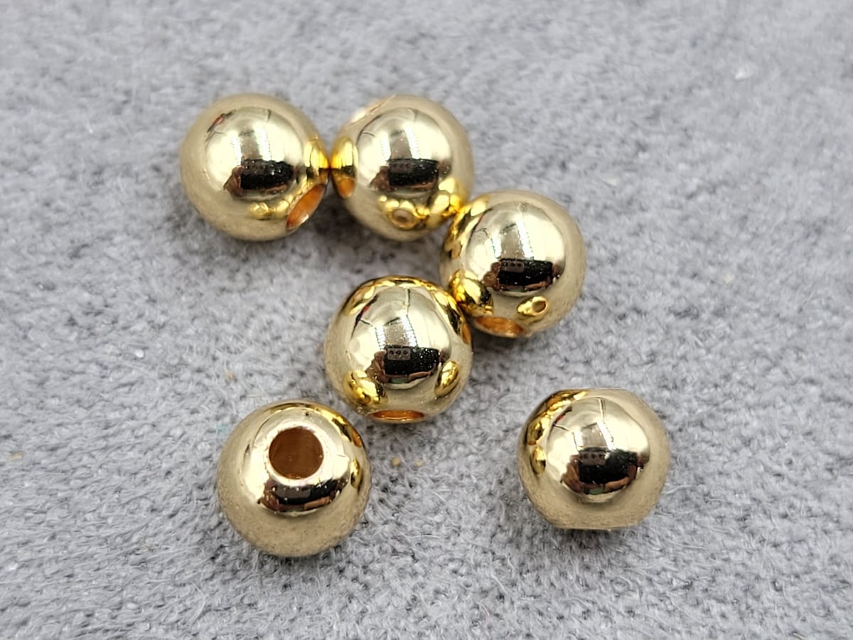 Бусини куля 5 мм 50 штук колір золото (гіпоалергений сплав)