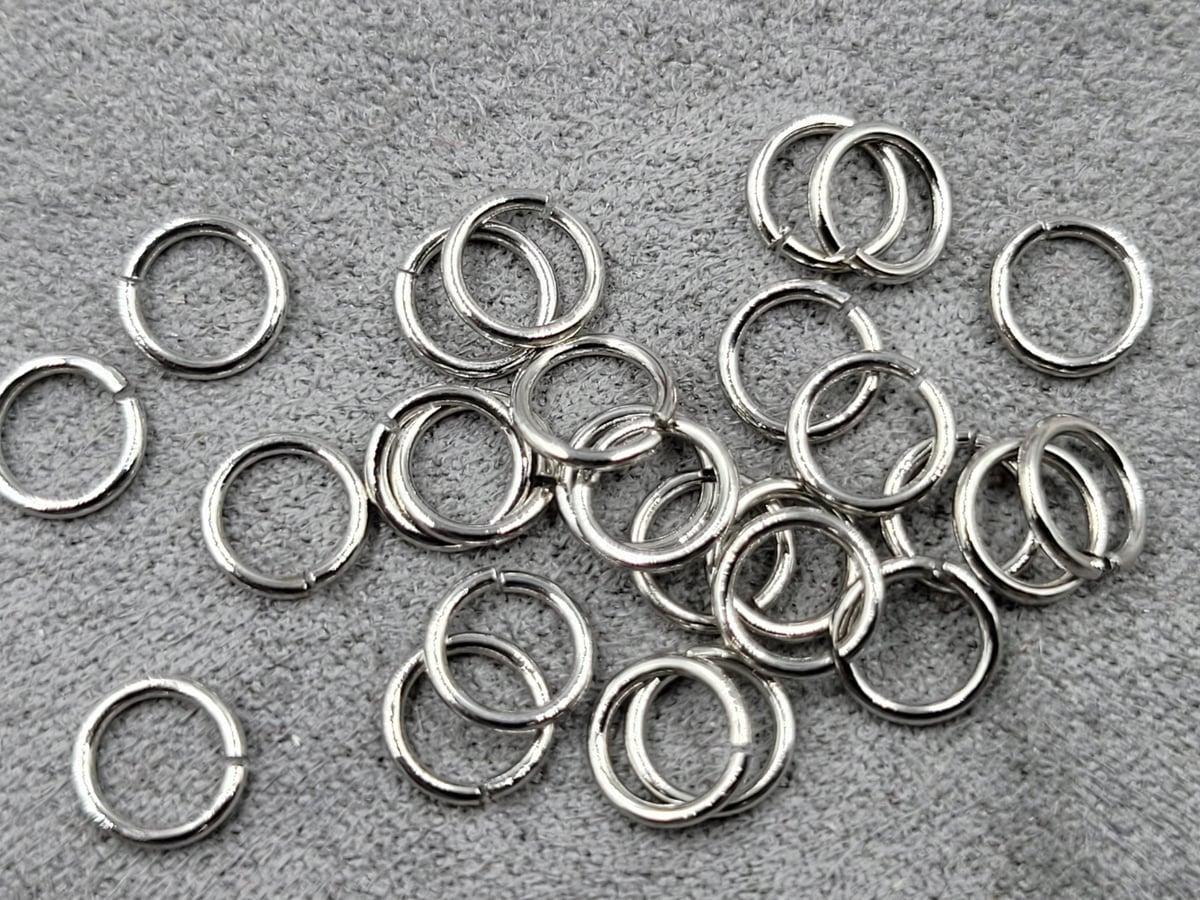 З"єднувальні кільця 6 мм 50 шт колір сталь (гіпоалергений сплав)