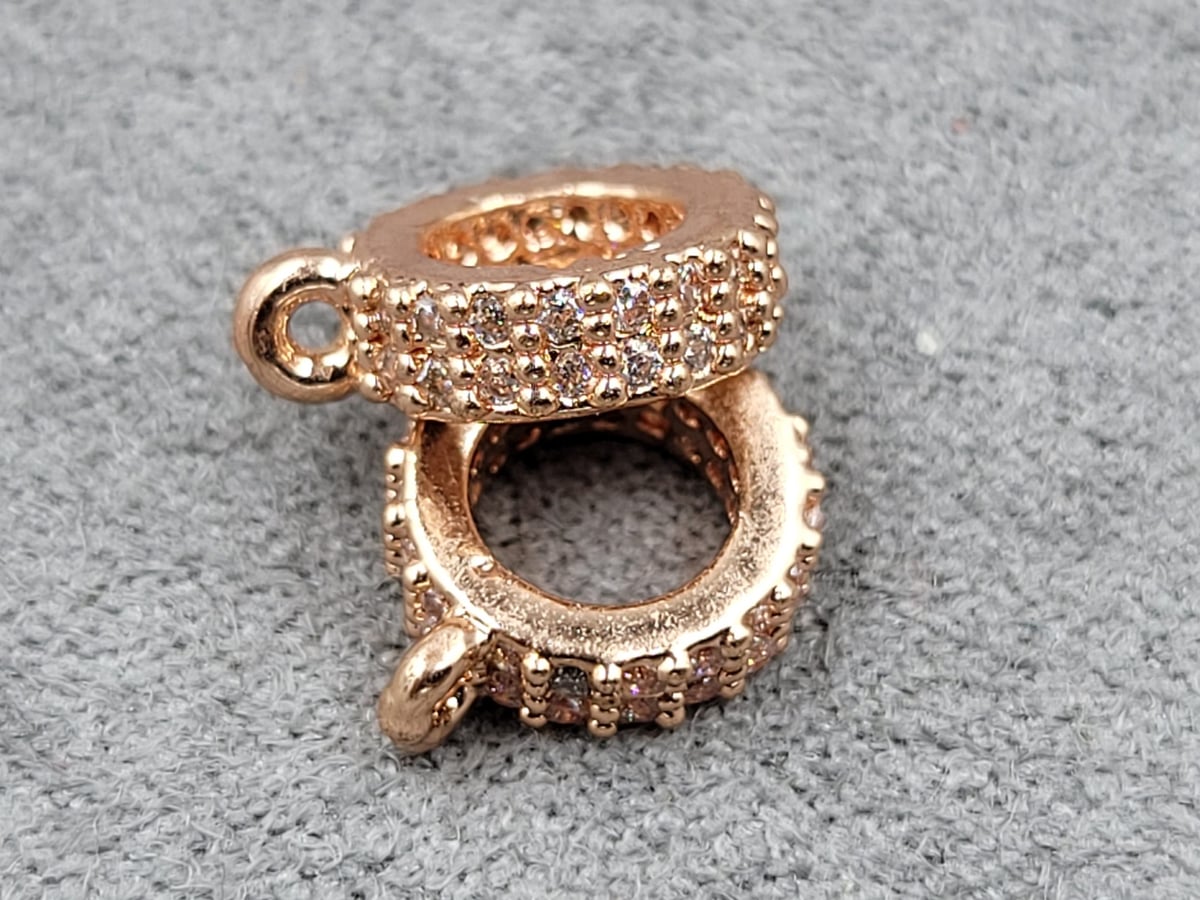 Бейл 3*9 мм колір рожеве золото (гиппоаллергенный сплав)