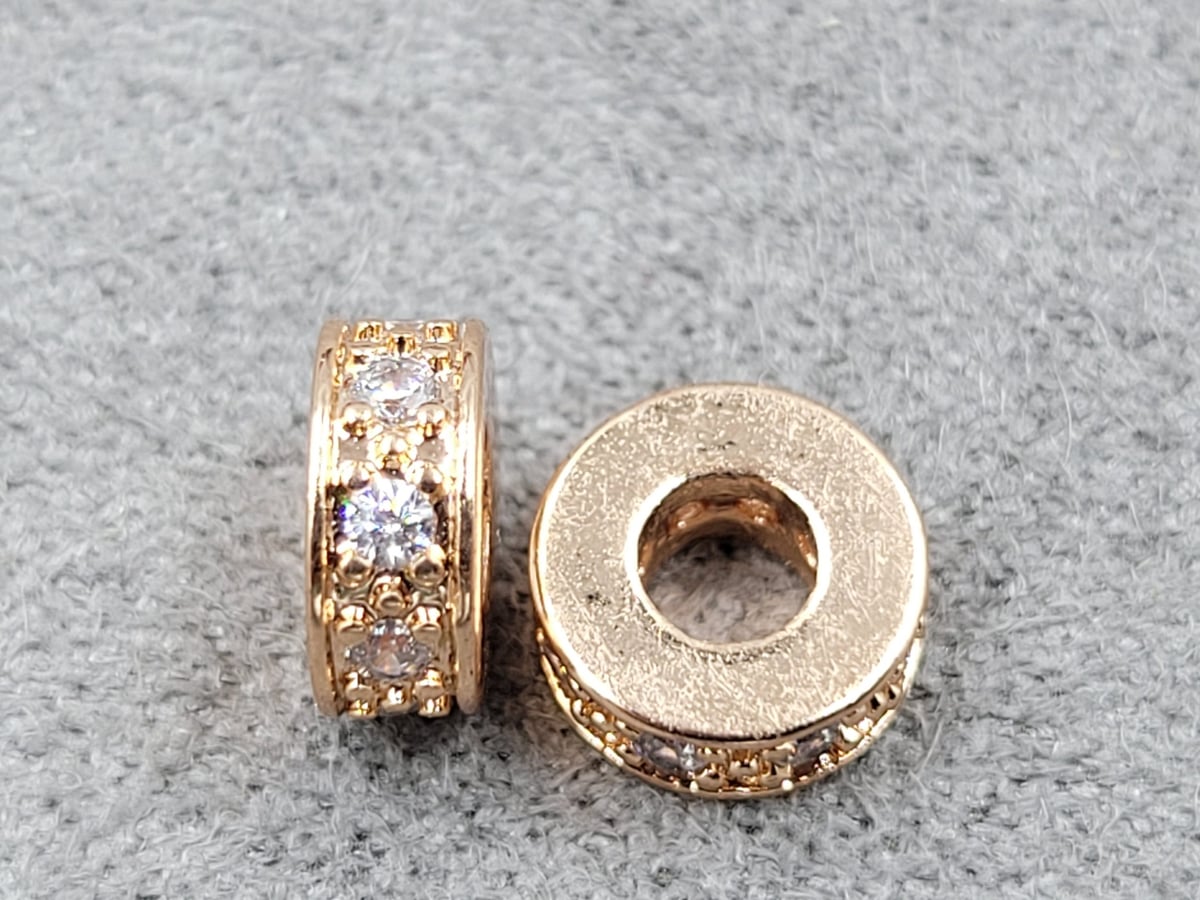 Рондель 3*7 мм колір рожеве золото (гіпоалергений сплав)