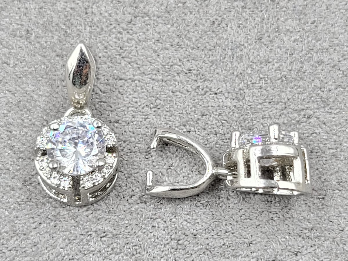 Держатель 8,8 c фианитами гиппоаллергенный сплав