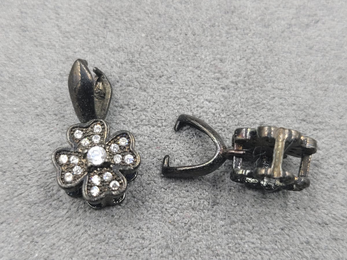 Держатель 8,3мм с фианитами гиппоаллергенный сплав