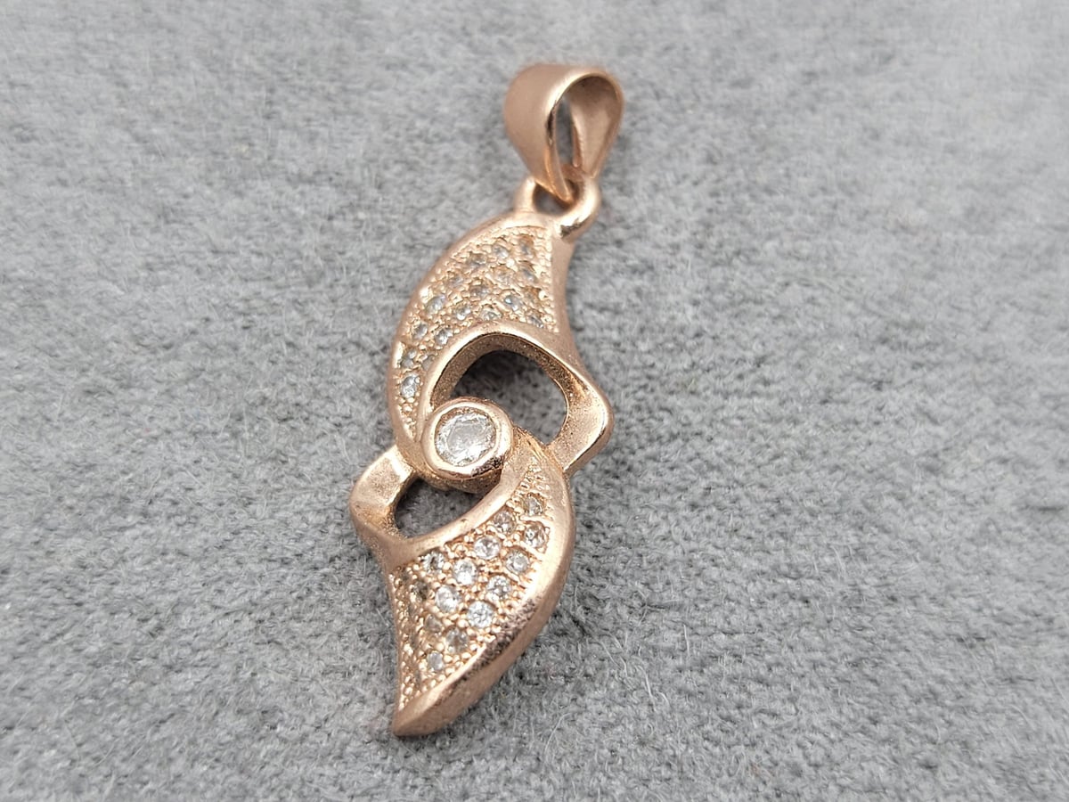 Подвеска 1шт с фианитами ( гипоаллергенный сплав)