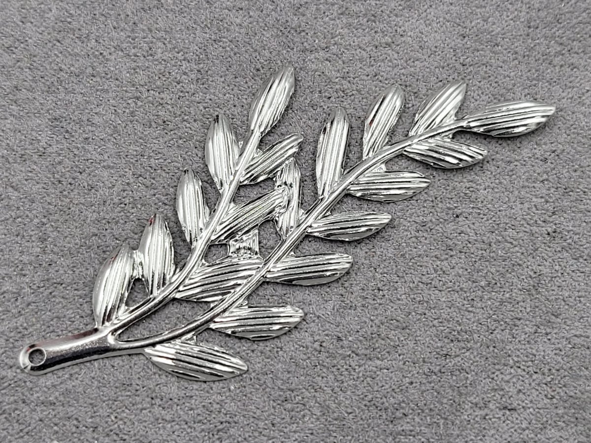 Веточка 21*61 мм 20 шт цвет сталь