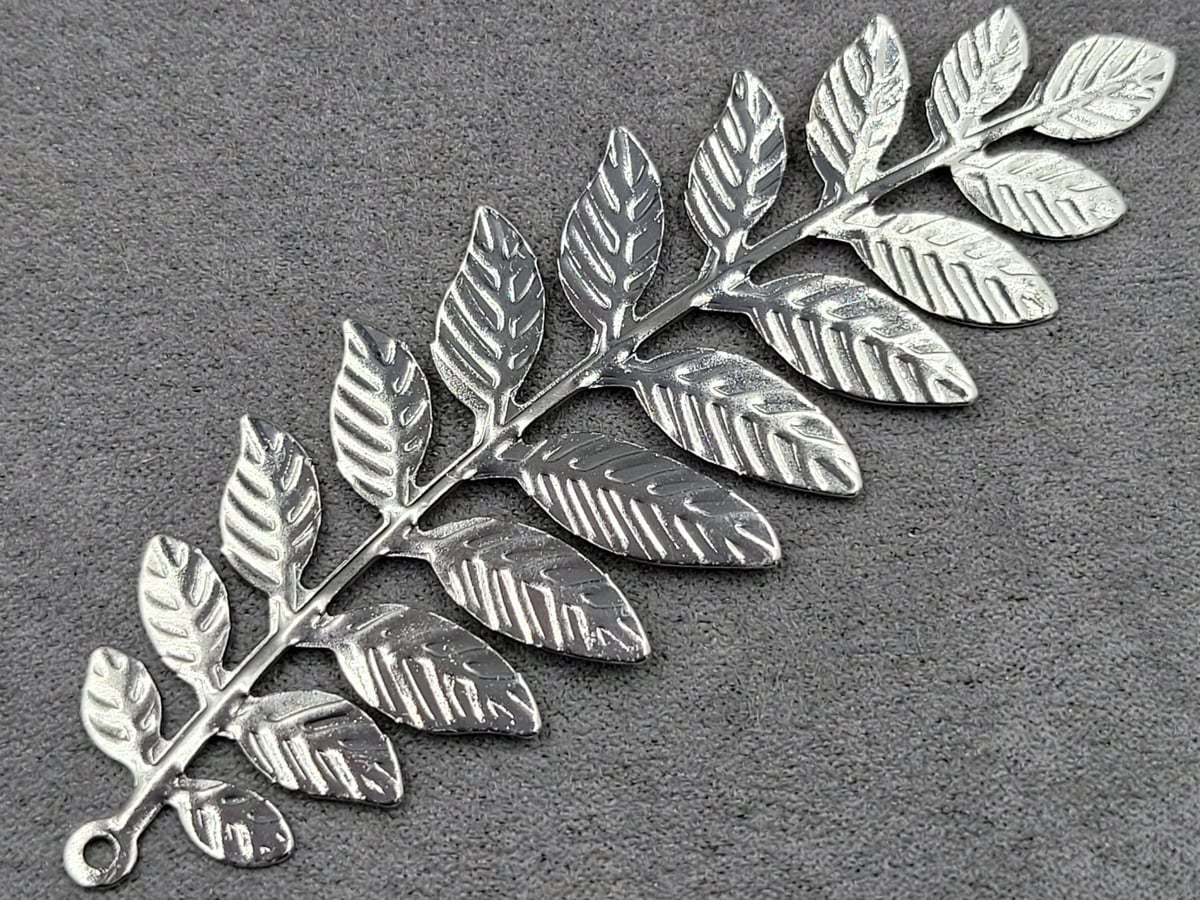 Веточка 30*93 мм 10 шт цвет сталь