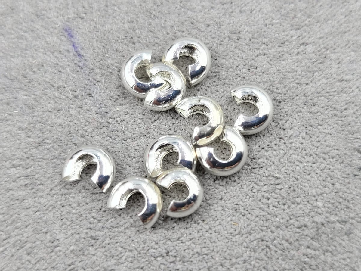 Крімпи 5 мм 10 шт колір срібло (гипоалергений сплав)