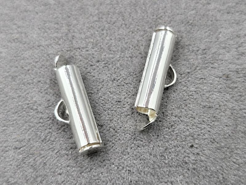 Слайдер 4*15 мм колір срібло (гипоалергений сплав)