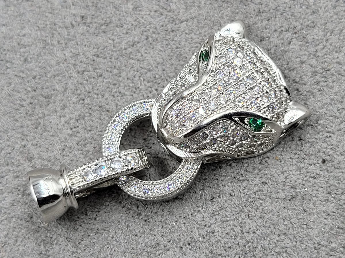 Замок 13*30 мм родій (гіпоалергений сплав)