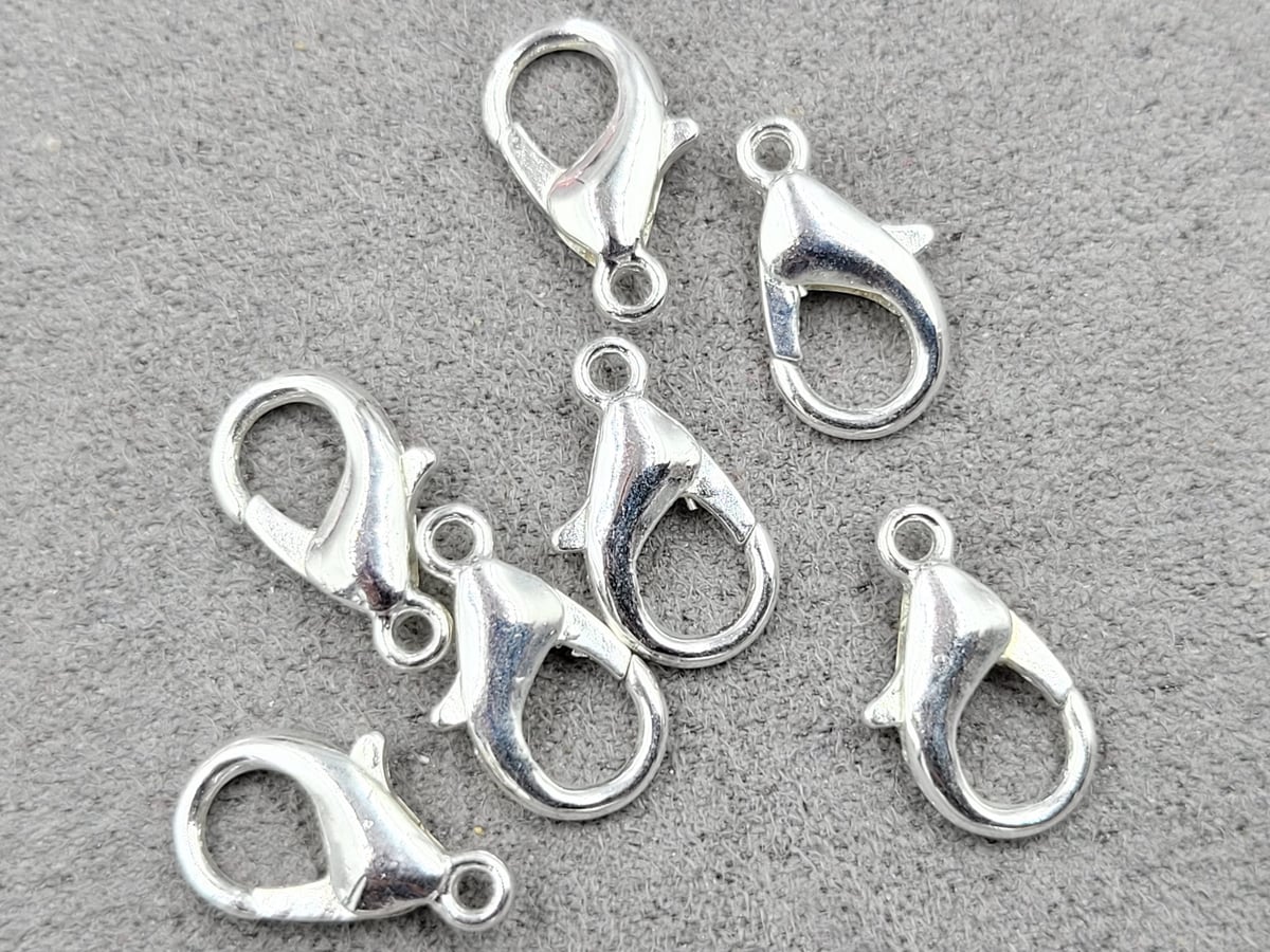 Замок (мідь з напиленням) 14 мм 100 шт колір срібло