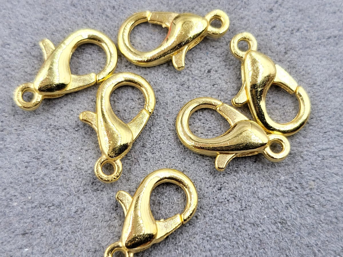 Замок (мідь з напиленням) 14 мм 100 шт колір лимонне золото