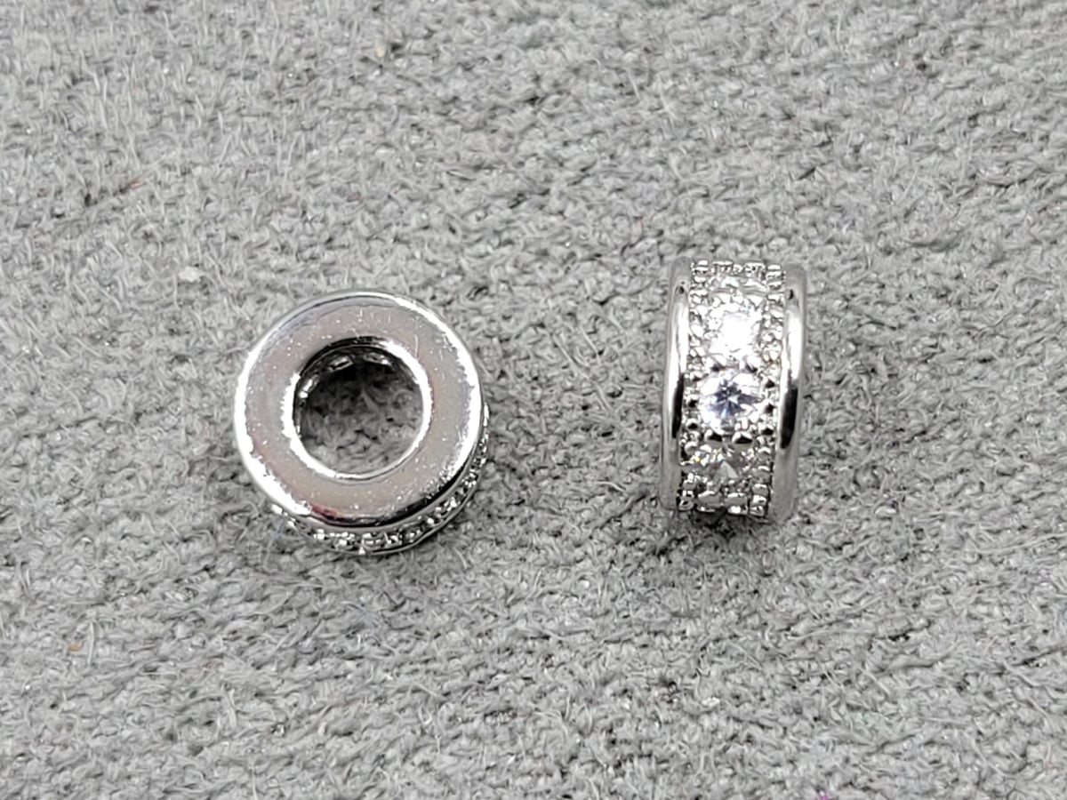 Рондель 7*3 мм родій (гіпоалергений сплав)