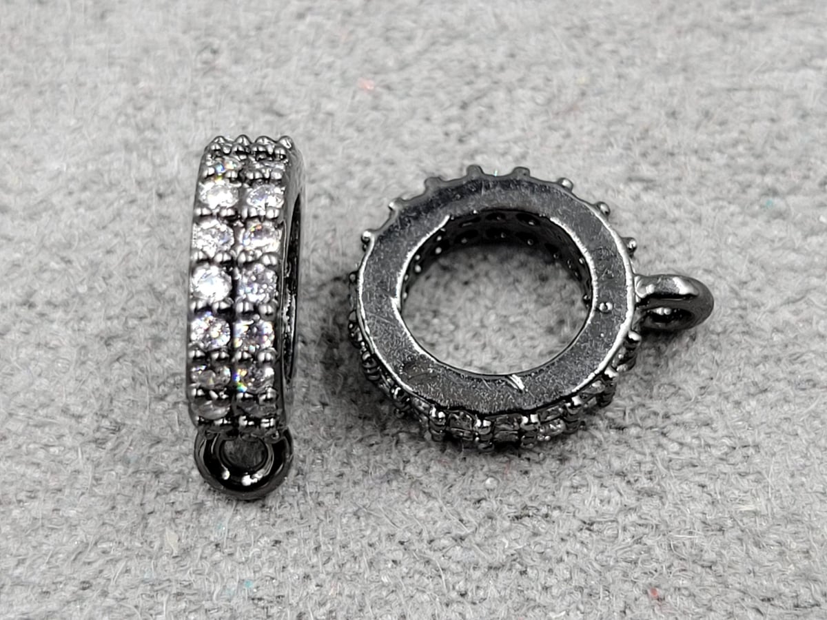 Бейл 9*2,8мм (отверстие 5,3мм)с фианитами ( гипоаллергенный сплав)