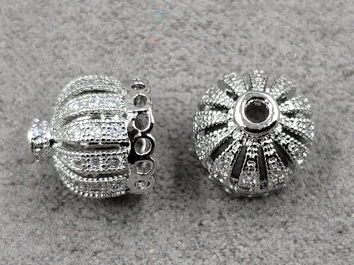 Шапочка Корона 12*13 мм родій гіпоалергений сплав