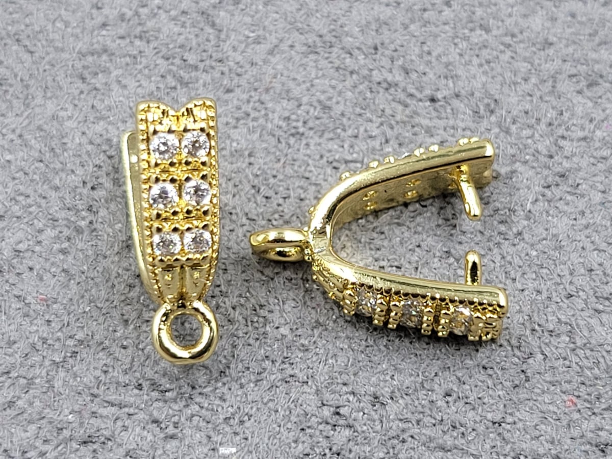 Держатель 3,7*12,3 мм цвет лимонное золото ( гиппоаллергенный сплав)