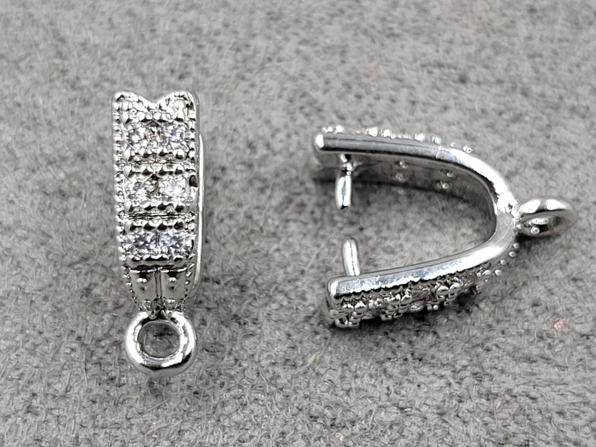 Держатель 3,7*12,3 мм родий ( гиппоаллергенный сплав)