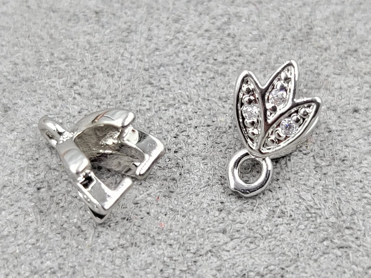 Держатель 6*10 мм родій ( гіпоалергений сплав)