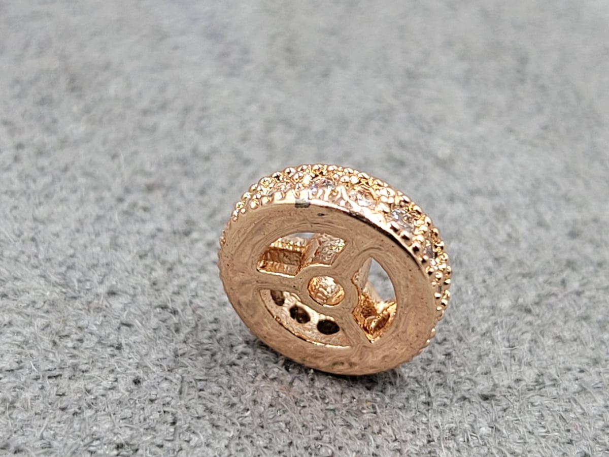 Рондель 7,7 мм т. 2 мм колір рожеве золото (гиппоаллергенный сплав)