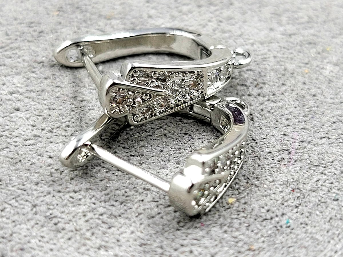 Швенза з фіанітами мм родій (гіпоалергений сплав)