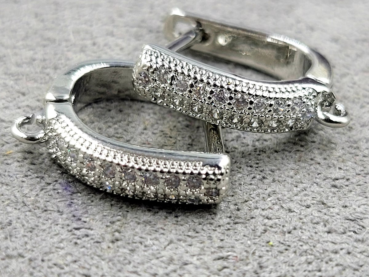 Швенза з фіанітами родій (гіпоалергений сплав)