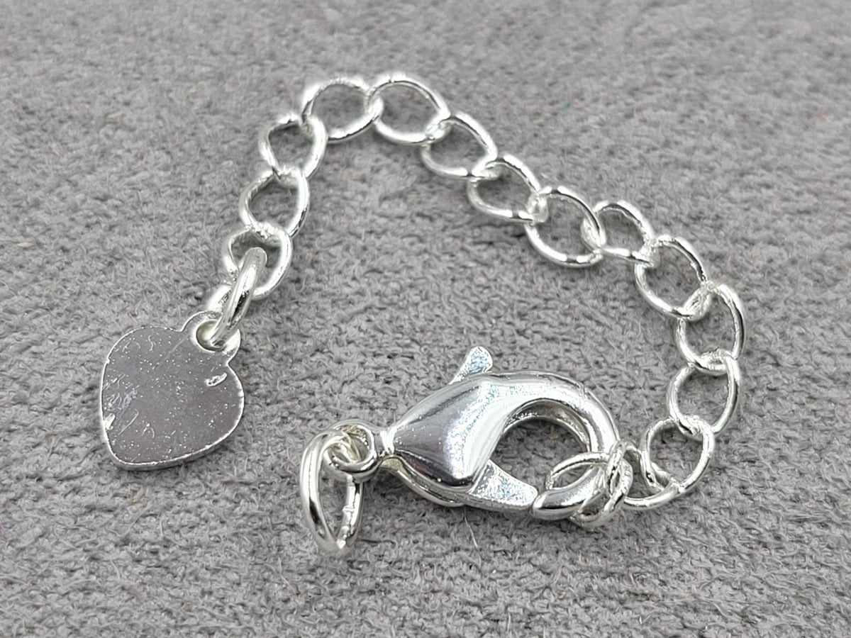 Замок 12 мм колір срібло з підвіскою плоске серце (гіпоалергений сплав)