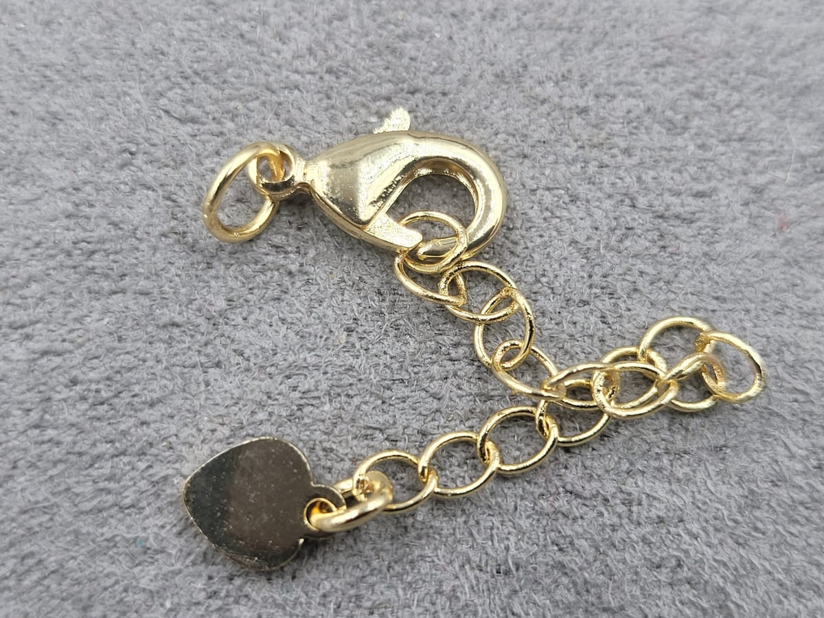 Замок 12 мм колір золото з підвіскою плоске серце (гіпоалергенний сплав)