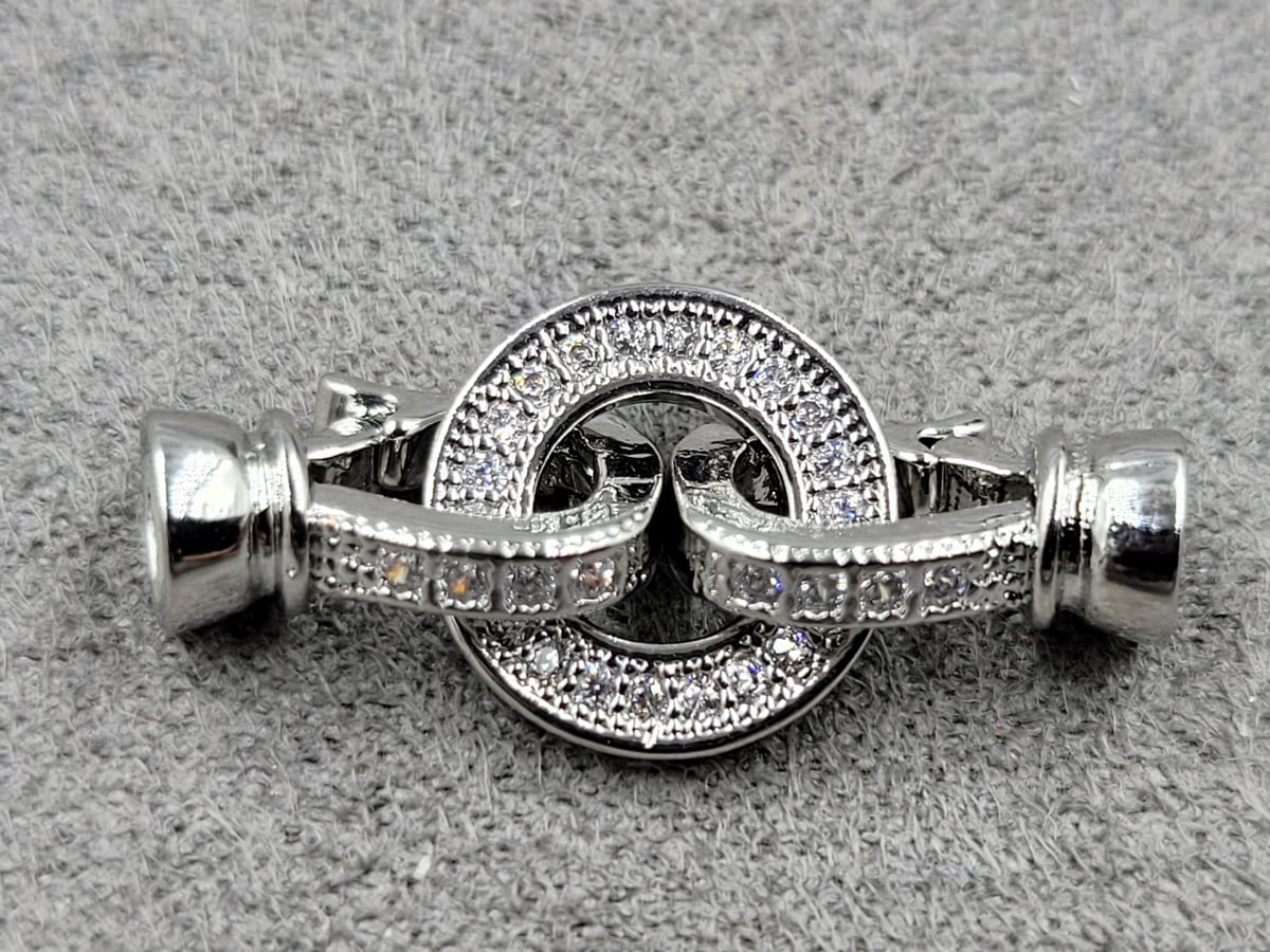 Замок 11*25 мм з фіанітами (гіпоалергений сплав)