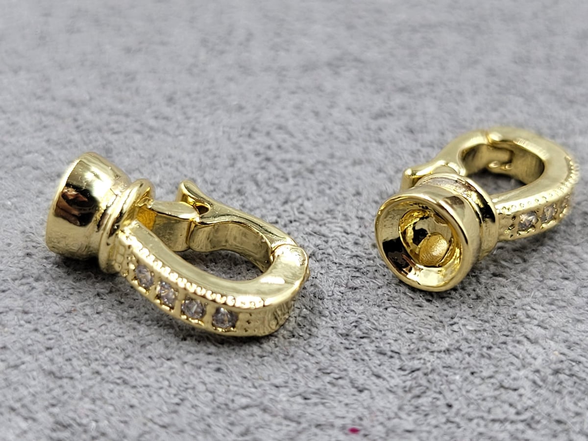 Замок т.2 мм дов.21 мм лимоне золото гіпоалергений сплав