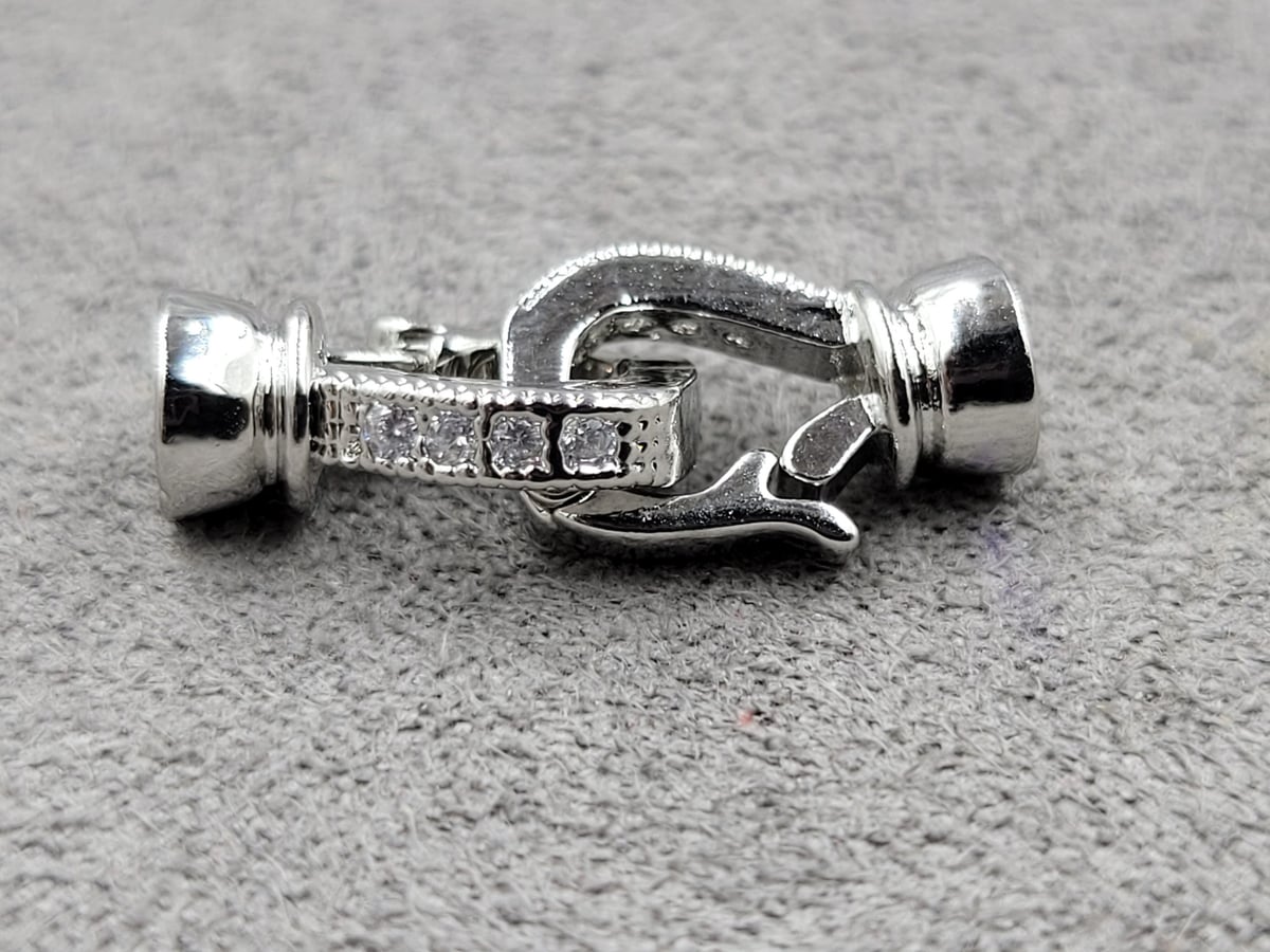 Замок т.2 мм дов.21 мм родій гіпоалергений сплав