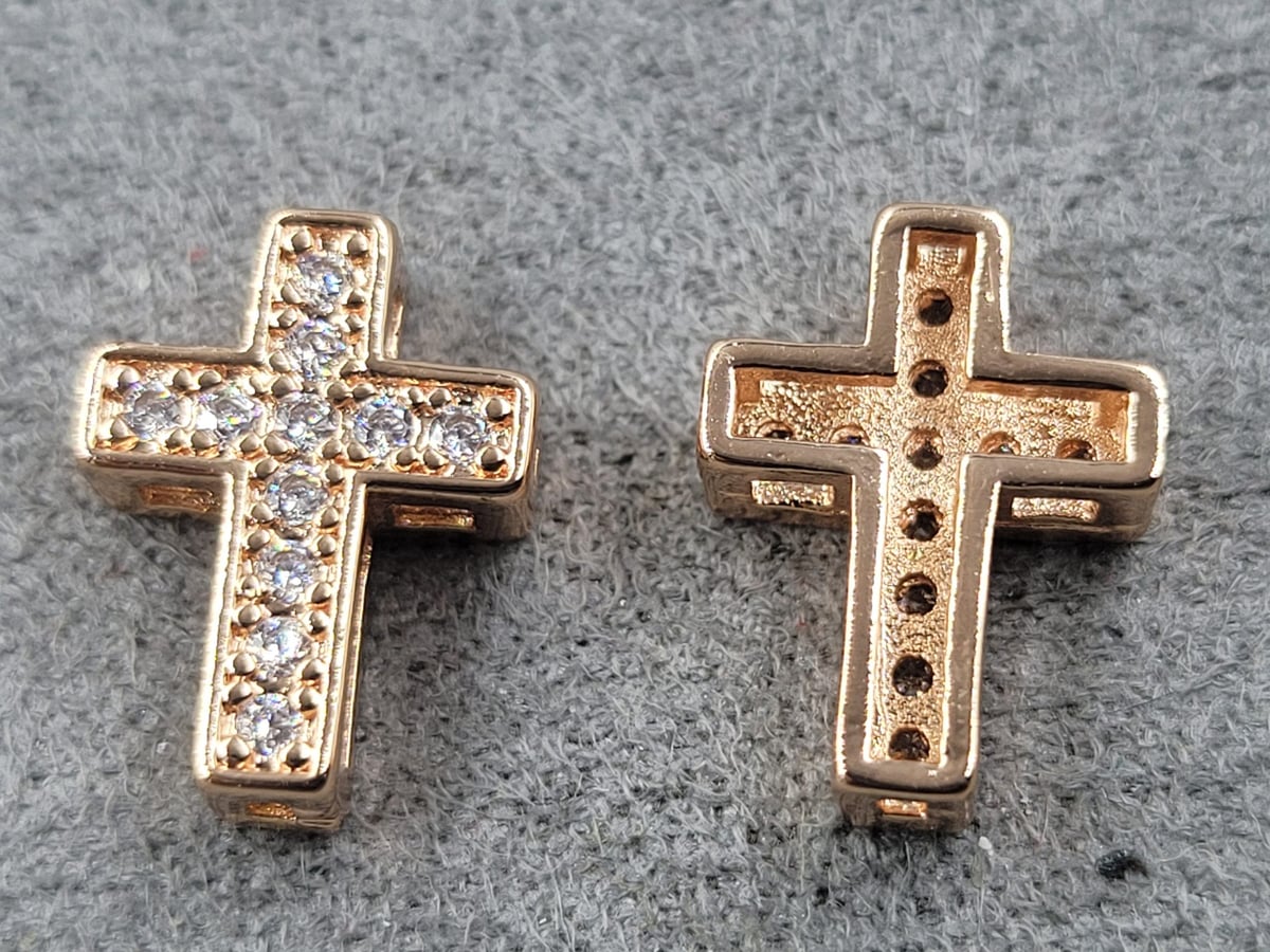 Бусина 10*13 мм рожеве золото (гіпоалергений сплав)