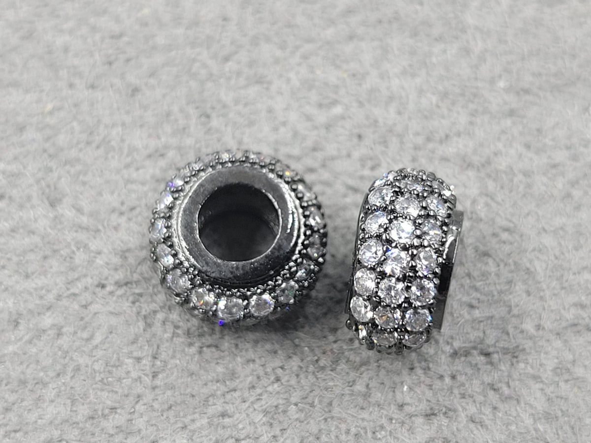 Рондель 5*8,5 мм колір чорний (гіпоалергений сплав)