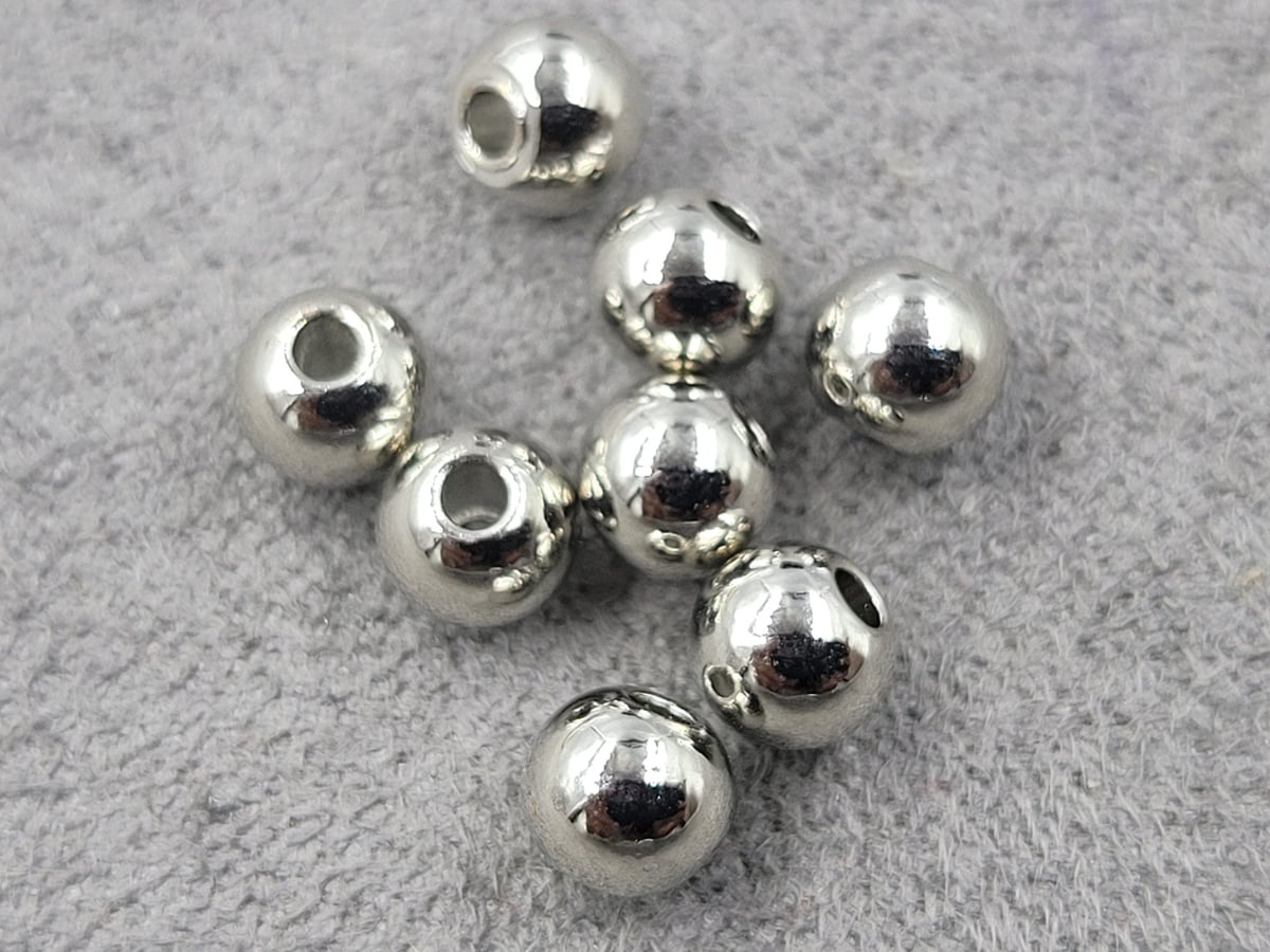 Бусини куля 5 мм 50 штук колір сталь (гіпоалергений сплав)