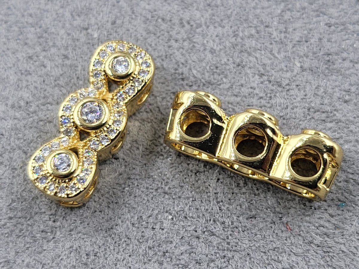 Роздільник 6*6*18 мм колір лимоне золото гіпоалергений сплав)