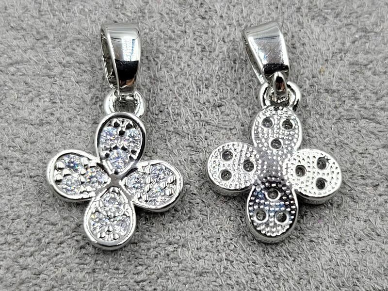 Підвіска конюшина 10*17 мм родій (гипоалергений сплав)