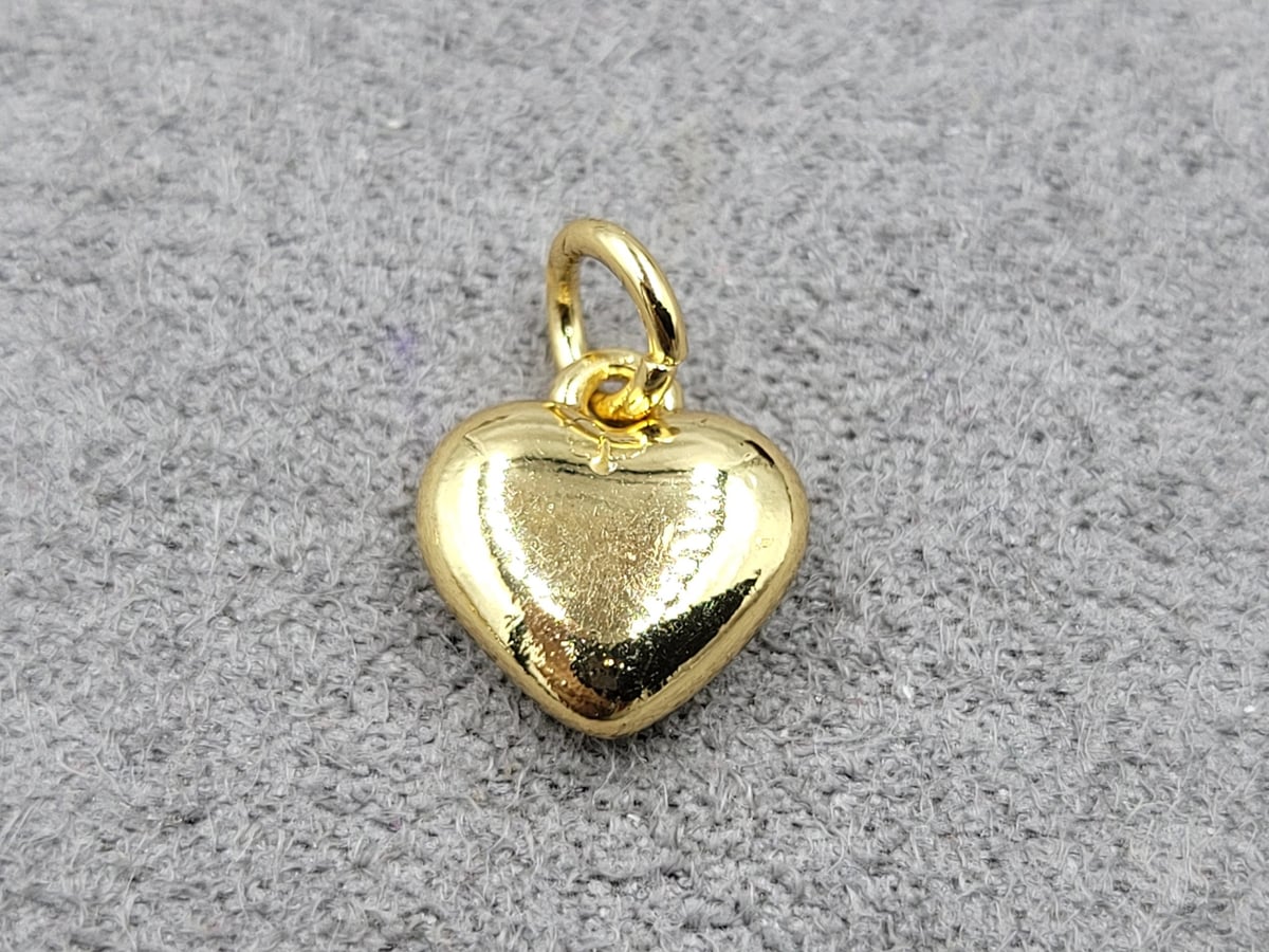 Підвіска серце 9 мм колір лимонне золото (гіпоалергений сплав)