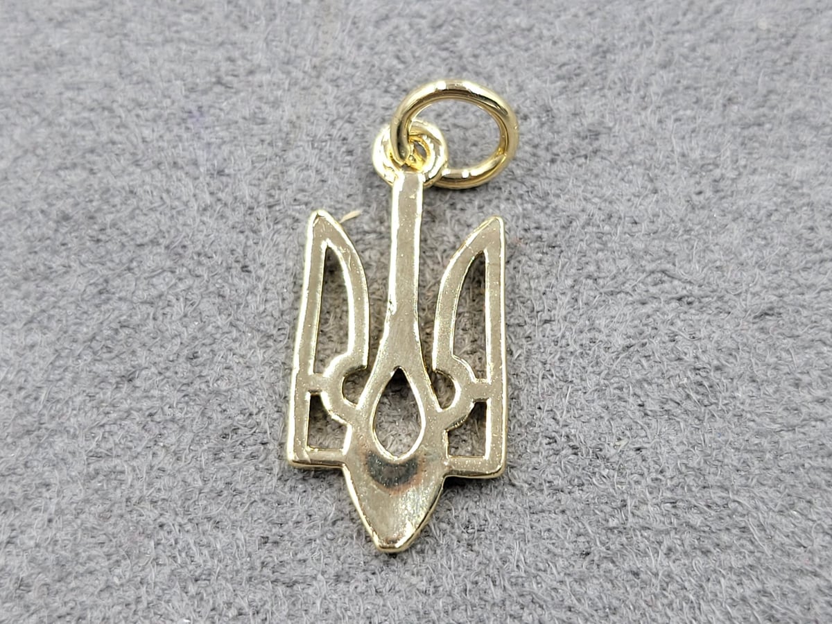 Підвіска герб 10*20 мм колір золото (гіпоалергений сплав)