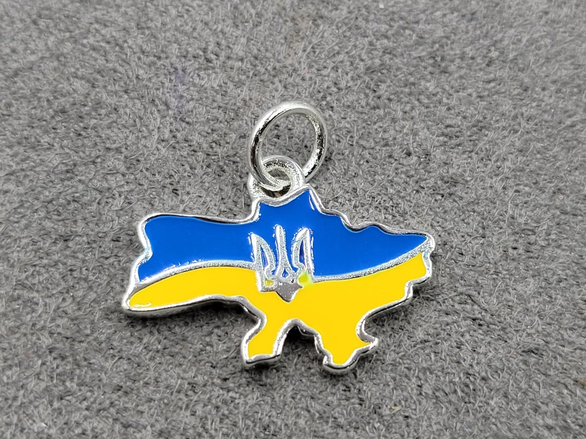 Підвіска *мапа України* 13*20 мм колір срібло (гіпоалергений сплав)