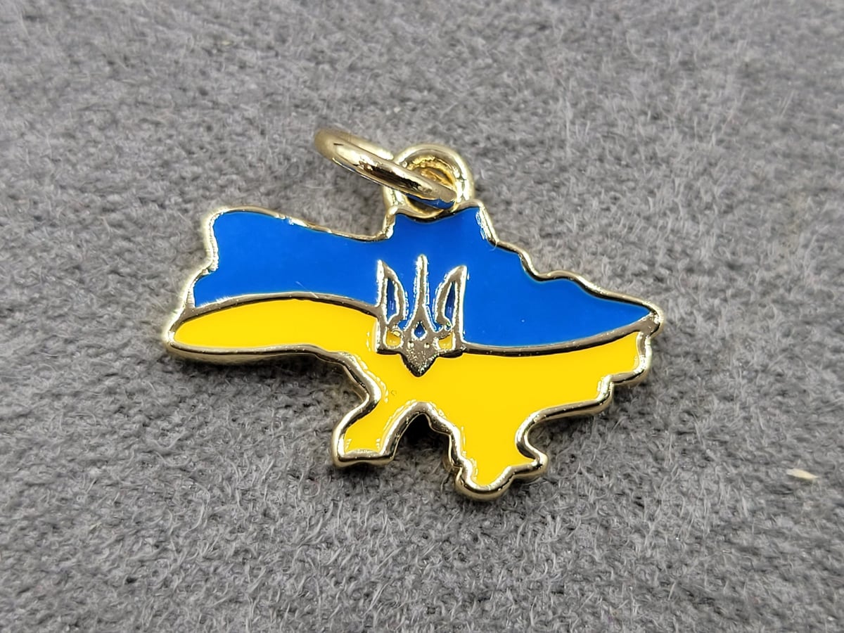 Підвіска *мапа України* 13*20 мм колір золото (гіпоалергений сплав)