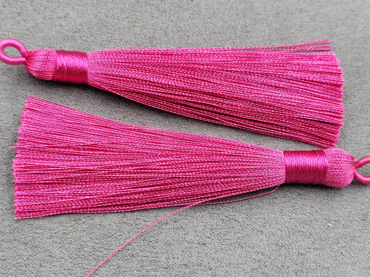 Китиці 9 см 1 пара малинові