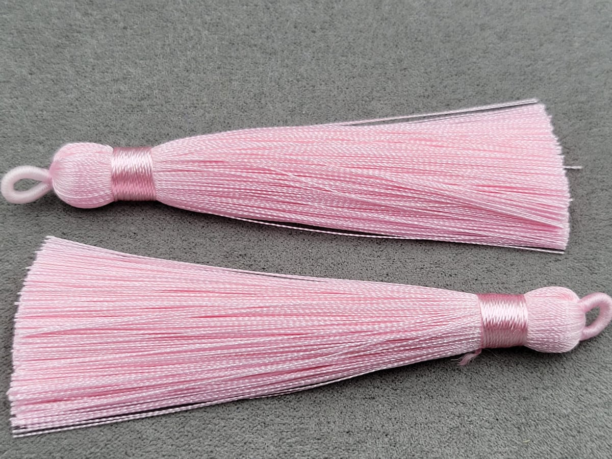 Китиці 9 см 1 пара рожеві