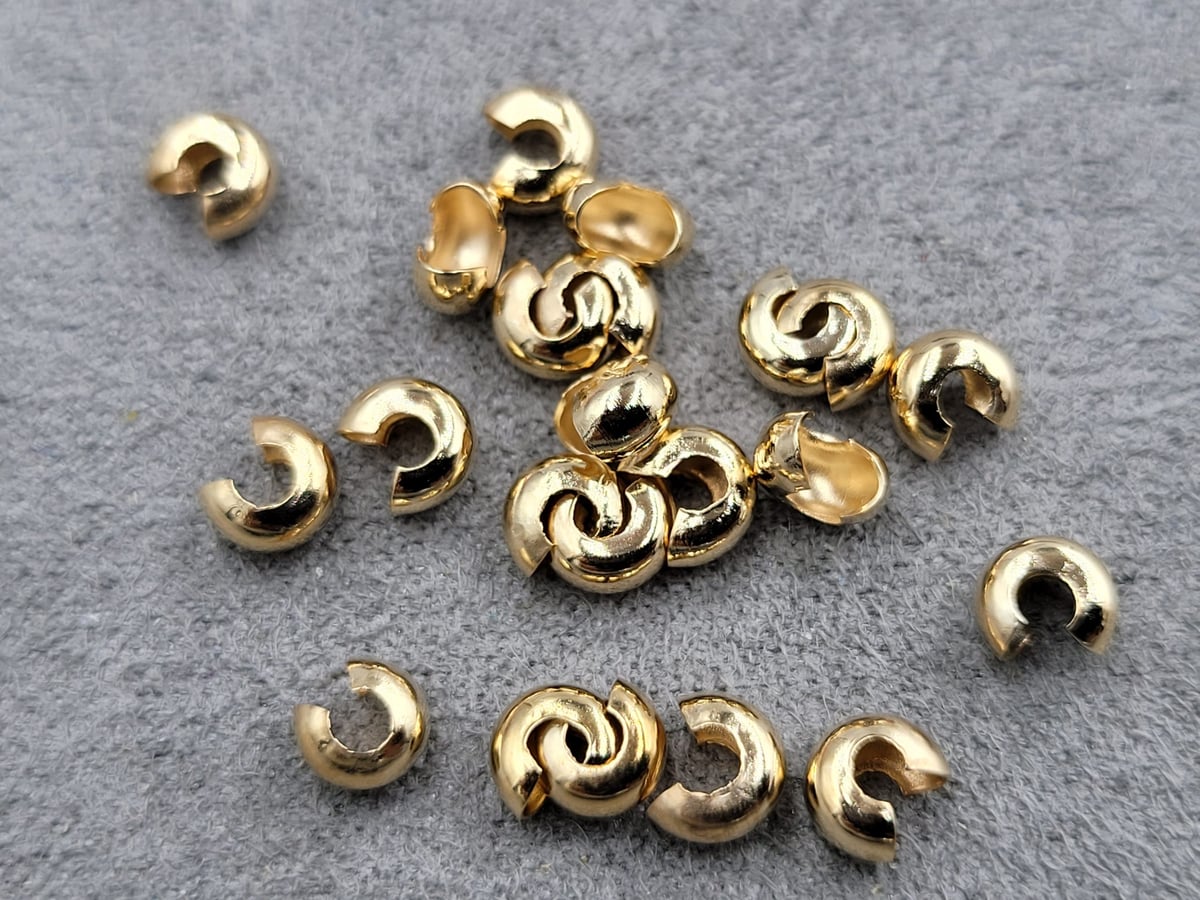 Крімпи 100 шт металічні 5 мм колір золото