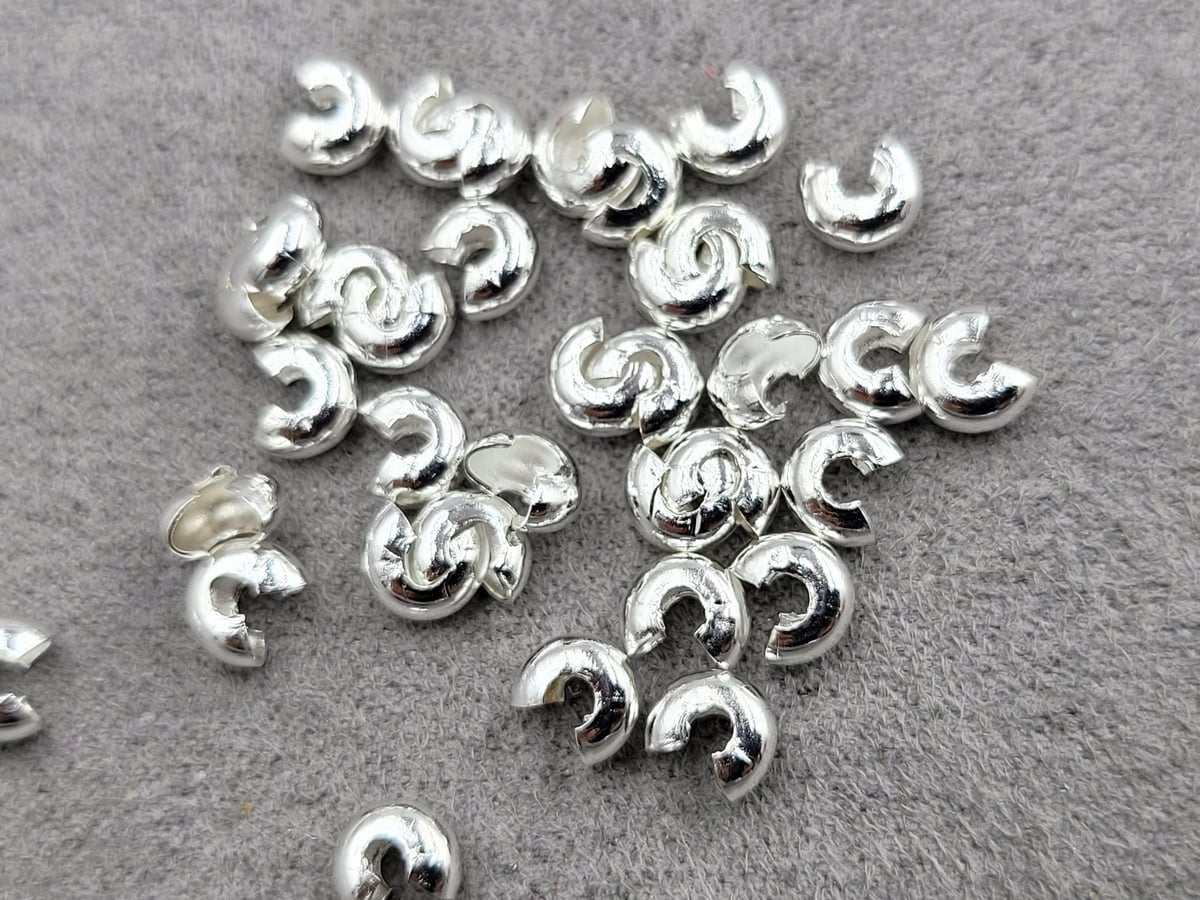 Крімпи 100 шт металічні 5 мм колір срібло