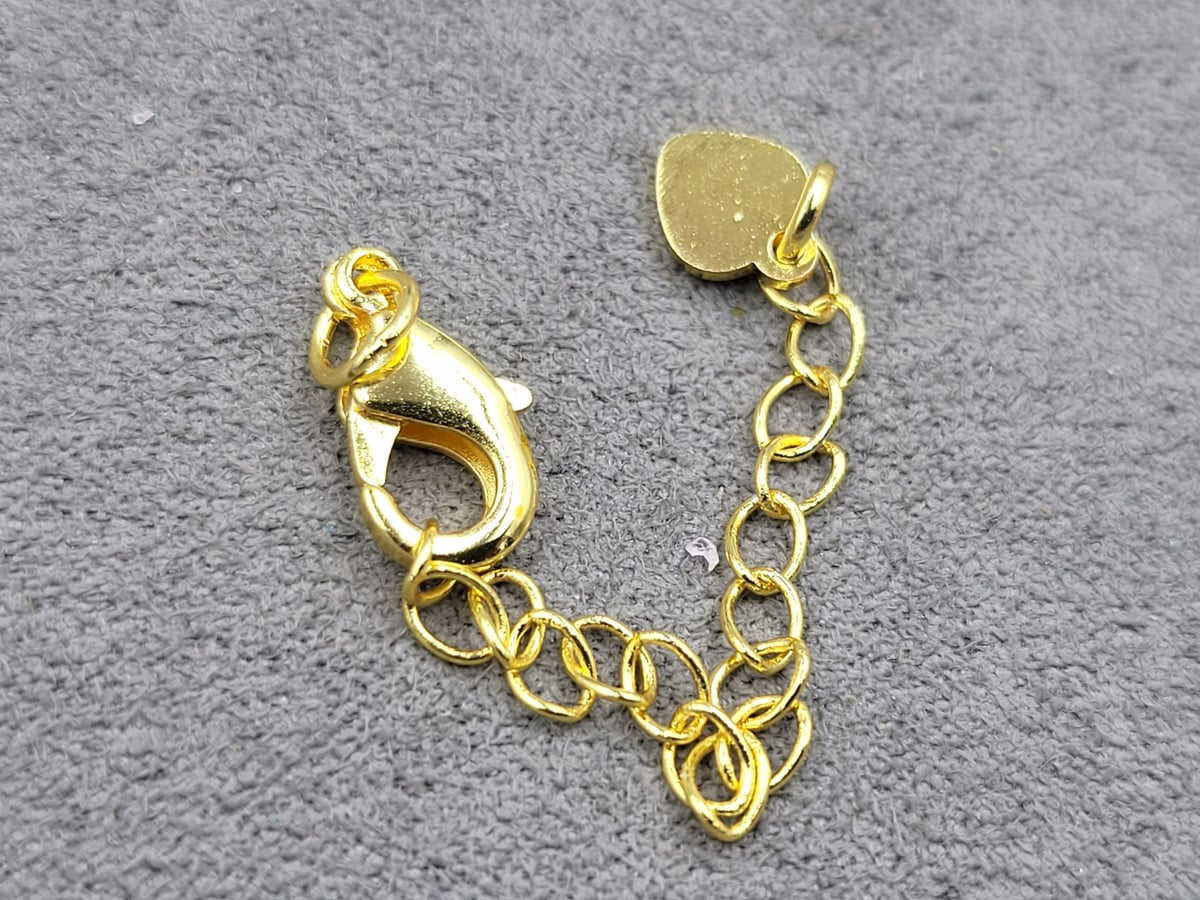 Замок 10 мм колір лимоне золото з підвіскою плоске серце (гіпоалергенний сплав)