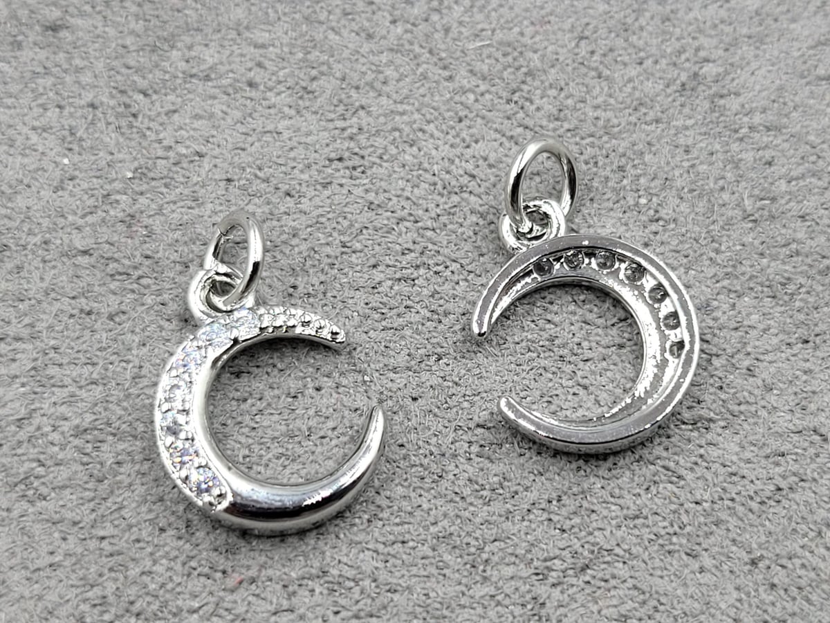 Підвіска полумісяць 11*14 мм колір родій (гіпоалергений сплав)