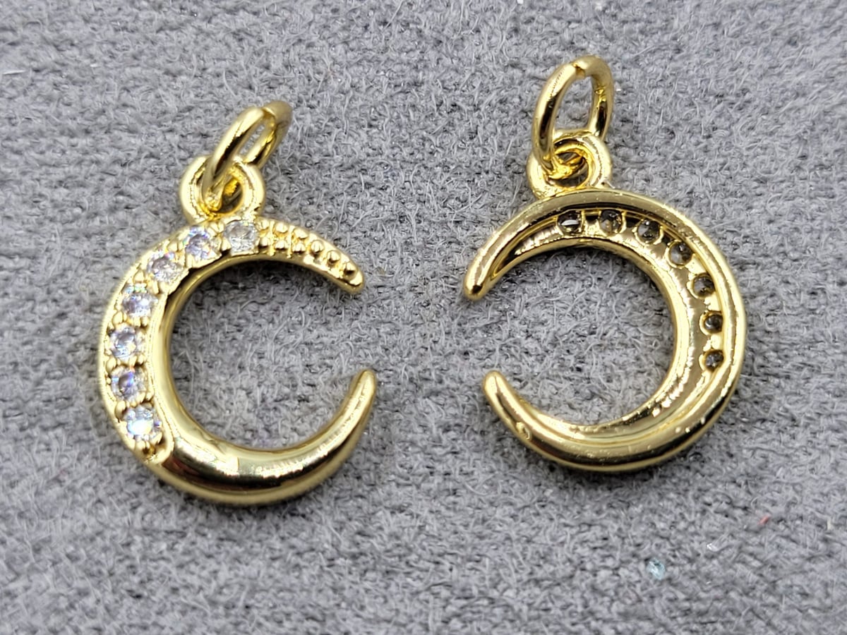 Підвіска полумісяць 11*14 мм колір лимонне золото (гіпоалергений сплав)