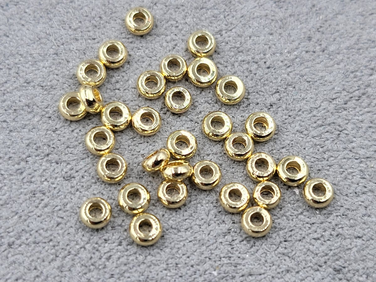 Рондели 3 мм цвет золото 50 шт (гиппоаллергенный сплав)
